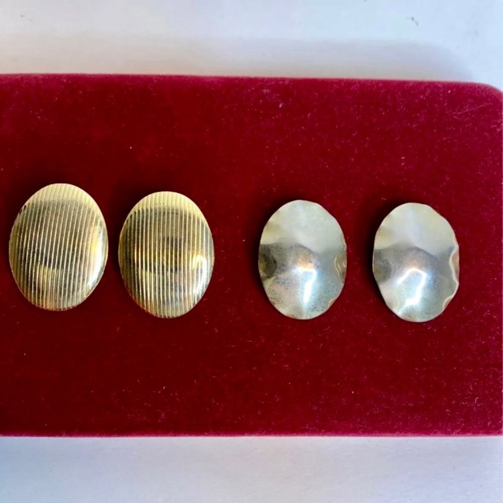 Retro‎ Gold Ovals Earrings Set
